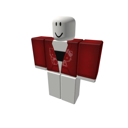 red hello kitty hoodie w black cross on back