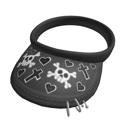 Goth Visor with Stickers - black