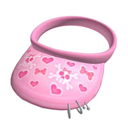 Goth Visor with Stickers - pink