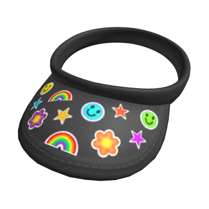 Kidcore Visor with Stickers - black