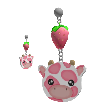 Strawberry Cow Earrings