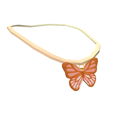 Orange Butterfly Necklace