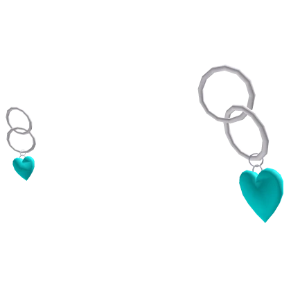 Cyan Heart Earrings