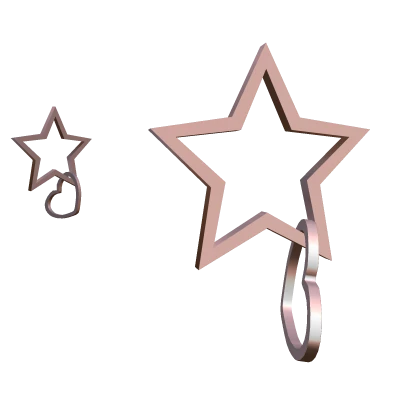 Pink Star Heart Earrings 