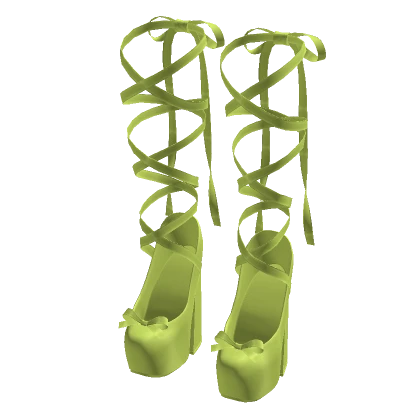 Soft ribbon ballet heels green (It Girl)