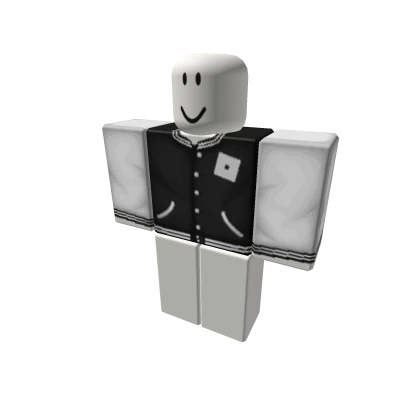 Roblox Black and White Letterman Varsity Jacket