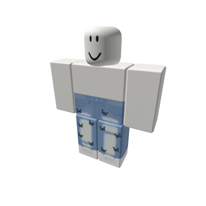 Blue Butterfly Ripped Jeans