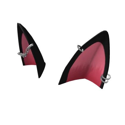 Pink Pierced Goth Cat Ears