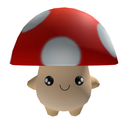 Cutesy Mushroom Friend - on head