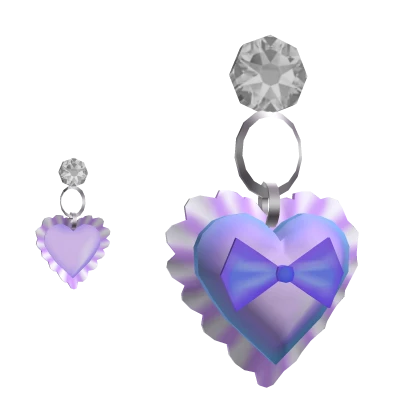 Purple Ruffled Heart Earrings