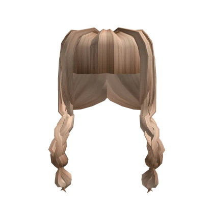 Blonde Braided Pigtails w Long Bangs