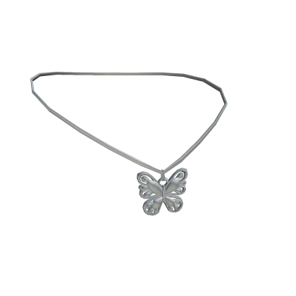 Miau Butterfly Necklace Silver and White