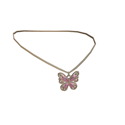 Miau Butterfly Necklace Gold and Pink