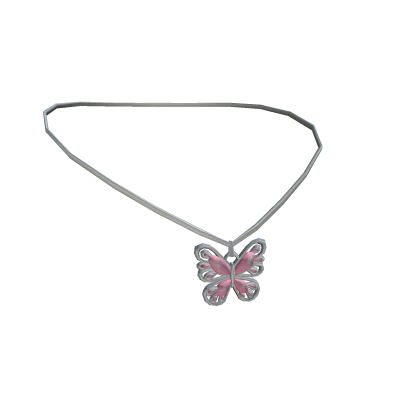 Miau Butterfly Necklace Silver and Pink