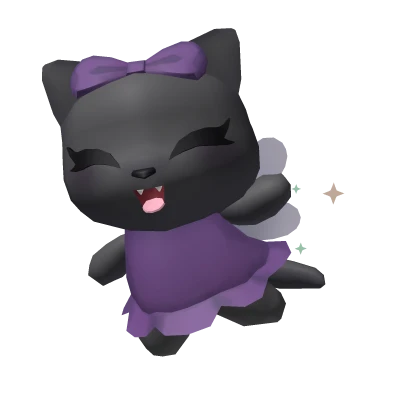 Black Fairy Kitty with Purple Dress