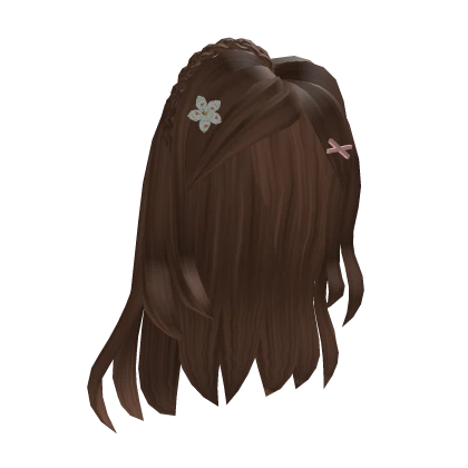 Light Brown Hair With Flowers and Bow