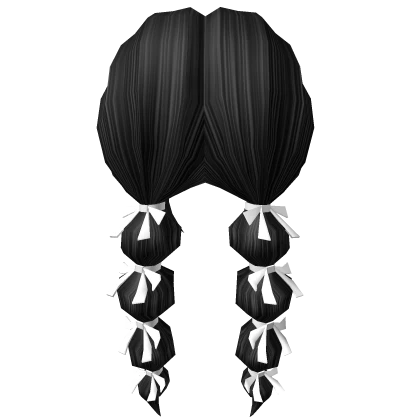 Ribboned Bubbly Black Pigtails