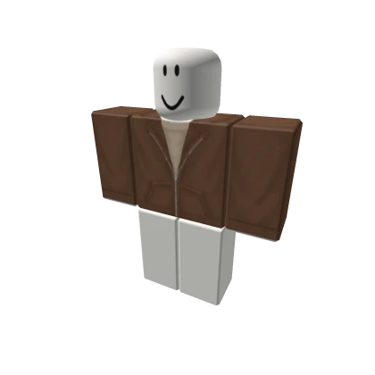 brown zip-up w/ beige turtleneck