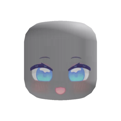 Cute Chibi Anime Face (Blue)