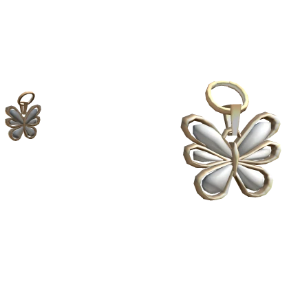 Miau Butterfly Earrings Gold and White