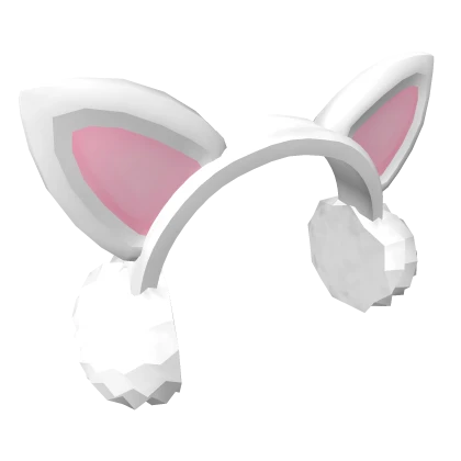 White & Pink Earmuffs with Ears