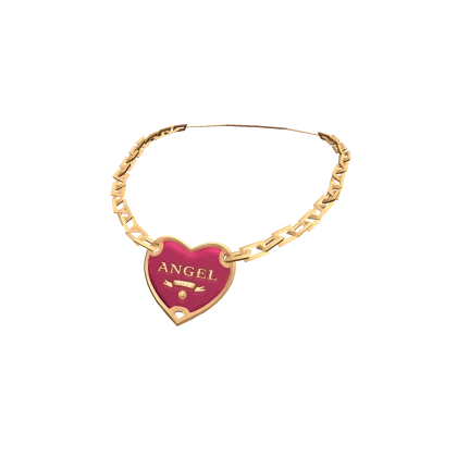 Valentine 'Angel' Magenta Heart Charm Necklace