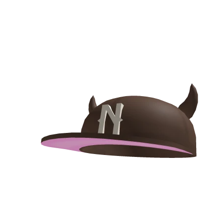 Fresh Brown Fitted Cap With Horns