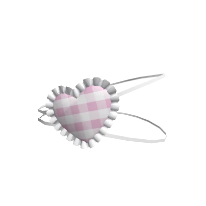 Pink/White Plaid Heart Eyepatch