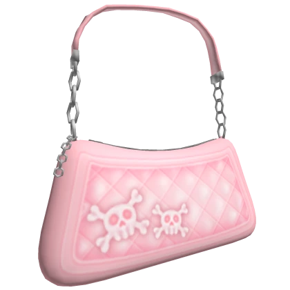 Y2K Baby Pink Skull Shoulder Bag