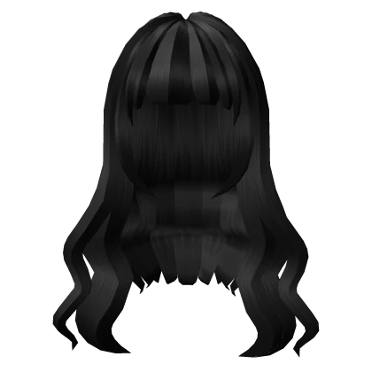 Black Wavy Anime Hair with Bangs