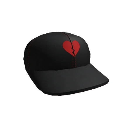 Black & Red Broken Heart Cap (Red Underside)