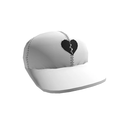 White Broken Heart Cap (Black Underside) 