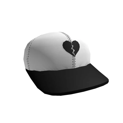 White Broken Heart Cap (Black Brim) 