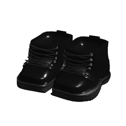 Gloss Black Lace Up Boots
