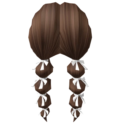 Ribboned Bubbly Brown Pigtails