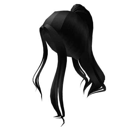 Black Flowy Anime Ponytail