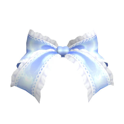 Fancy Ruffled HeadBow Blue