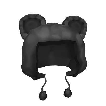 Black Fluffy Bear Hat