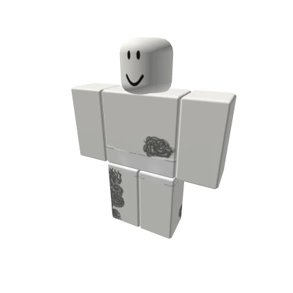 White Swimsuit with Split Skirt and Tattoos