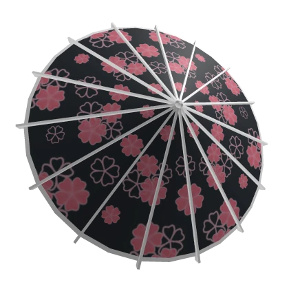 Black Blossom Oil Paper Umbrella