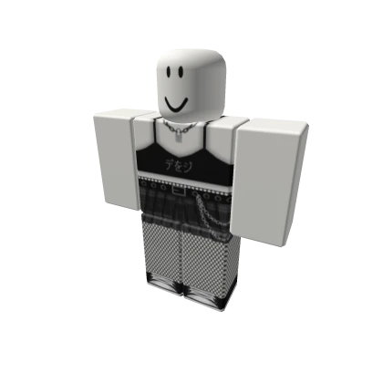 grey plaid skirt w/ black top