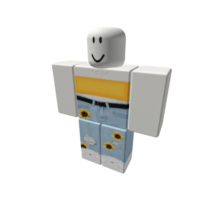 yellow top with sunflower jeans