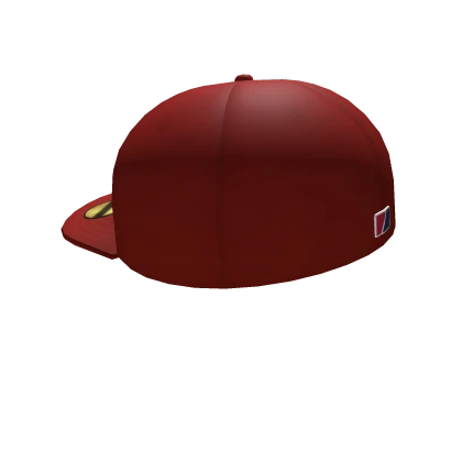 Red Angled Backwards Fitted Cap 