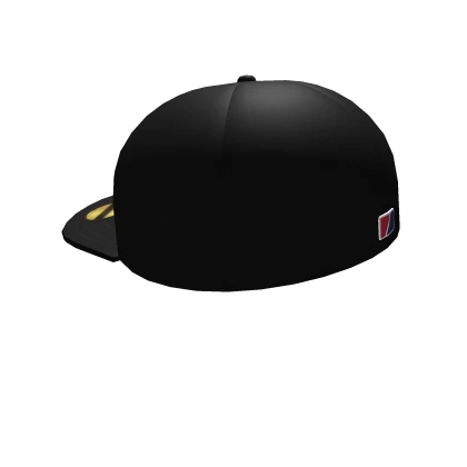 Black Angled Backwards Fitted Cap 