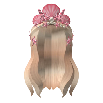 Blonde Mermaid Hair With Pink Crown