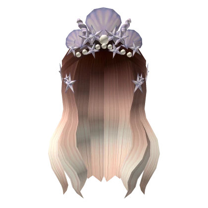 Brown-Blonde Ombre Mermaid Hair With Purple Crown