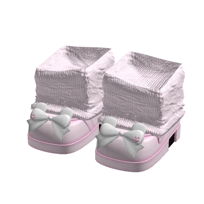♡ cute ruffled sock bunny platform shoes in pink