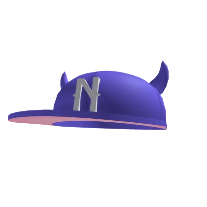 Fresh Purple Fitted Cap With Horns