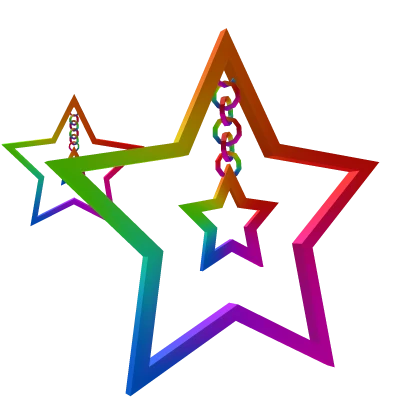 Rainbow Star Hoops