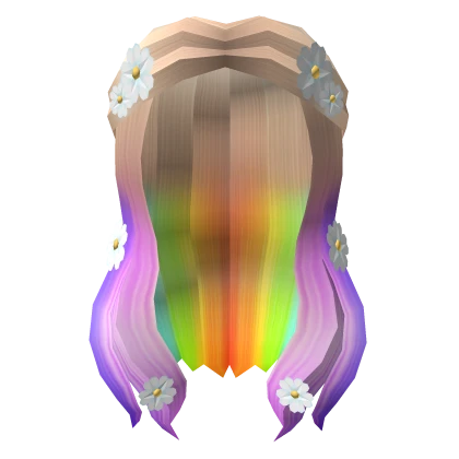 Blonde To Rainbow Cottagecore Floral Hair